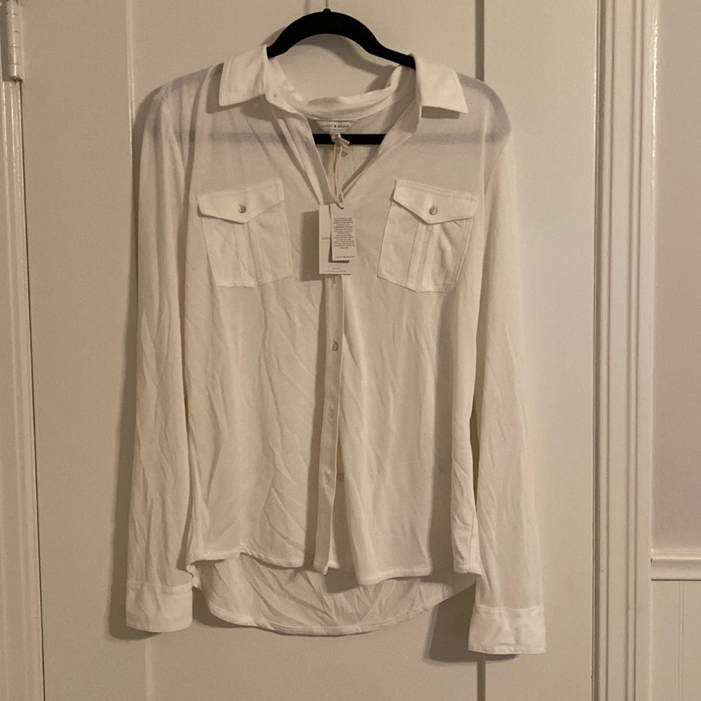 translucent white top from lucky brand!